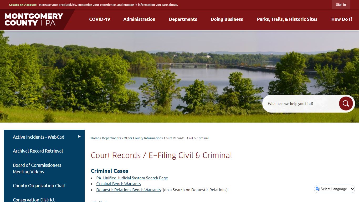 Court Records / E-Filing Civil & Criminal | Montgomery ...